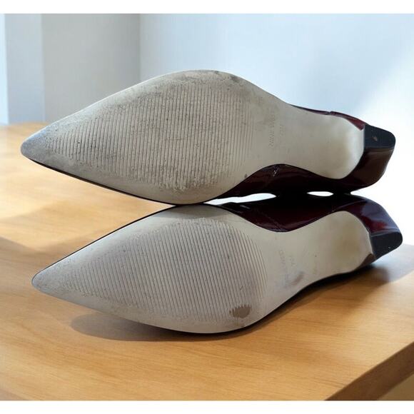 Nine West Burgundy Wine Patent Leather Booties Size 7.5 - Picture 6 of 7